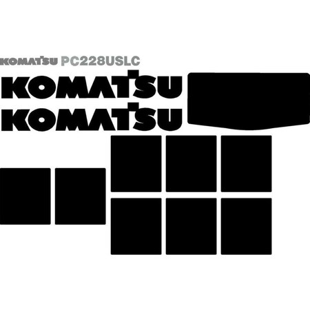 Aftermarket Decal Set for Komatsu PC228USLC Excavator KMPC228USDECALSET